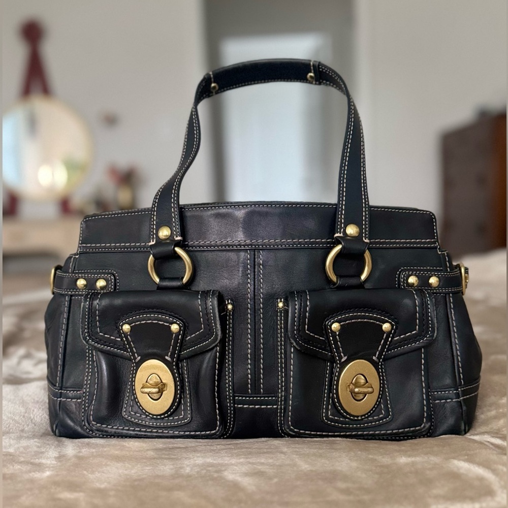 Coach Vintage Legacy Signature Turnlock Satchel